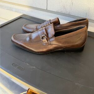 Stacy Adams Dark Brown Leather Slip-On Loafers